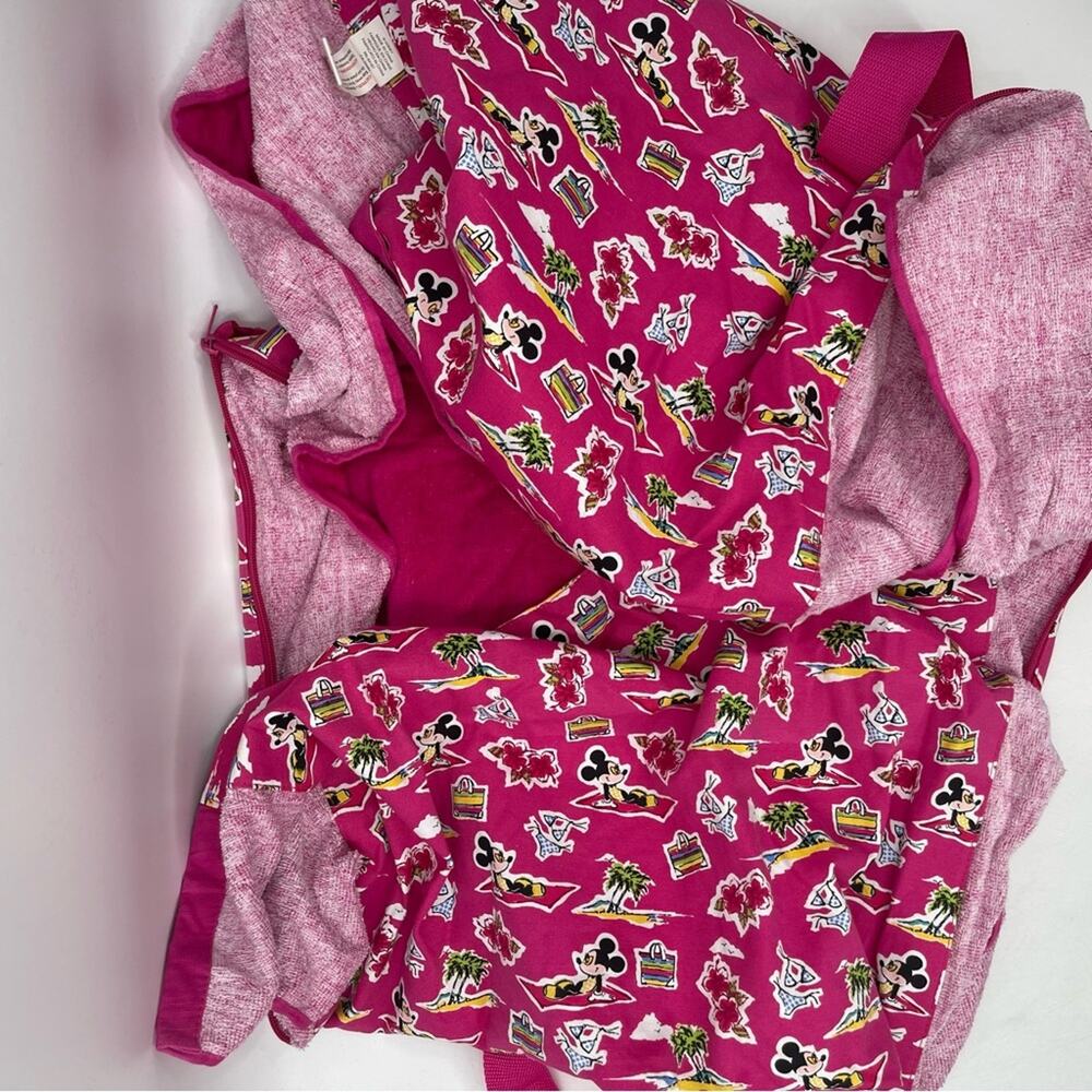 DISNEY STORE Beach Towel with Attached Bag Tote Minnie Mouse Pink Zipper Travel - Picture 8 of 12